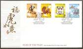 New Zealand 2010 Year Of The Tiger Chinese New Year Wild Life Animal Mammal Bird FDC # 7180 - Anno Nuovo Cinese