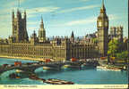 A317 The House Of Parlament And The River Thames - Navi Ships Bateau / Viaggiata 1977 - Péniches