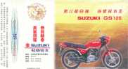 Motorbike Suzuki ,   Prepaid Card  , Postal Stationery - Motorräder