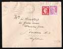 FRANCE N0. 830 SUR LETTRE AVEC MARIANNE DE GANDON 1949 BRIVE GARE CORREZE (19) POUR LONDRES LONDON GB - Cartas & Documentos