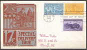 S355.-.USA / ESTADOS UNIDOS.-. 1944.-. SCOTT#: E 17,18- F.D.C. CIRCULATED TO CHICAGO. ARRIVAL CACHET. - 1941-1950