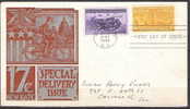 S354.-.USA / ESTADOS UNIDOS.-. 1944.-. SCOTT#: E 17 - F.D.C. CIRCULATED TO CHICAGO. ARRIVAL CACHET. - 1941-1950