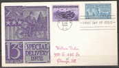 S351.-.USA / ESTADOS UNIDOS.-. 1944.-. SCOTT#: 925, E 17 - F.D.C. CIRCULATED  TO CHICAGO.  ARRIVAL CACHET - 1941-1950