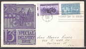 S350.-.USA / ESTADOS UNIDOS.-. 1944.-. SCOTT#: 925, E 17 - F.D.C. CIRCULATED  TO CHICAGO.  ARRIVAL CACHET - 1941-1950