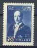 Finland 1941 Mi. 246 X  3.50 (M) Fight For Fredom President Risto Heikki Tyti MH - Unused Stamps