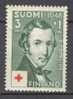 Finland 1948 Mi. 349   3 M + 1 M Red Cross Rotes Kreuz Croix Rouge Zacharias Topelius Poet Dichter MNH - Unused Stamps