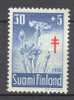 Finland 1959 Mi. 511  30 (M) + 5 (M) Tuberculosis Tuberkulose Flower Blume MH - Ungebraucht