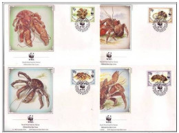British Indian Ocean Territory 1993 WWF W.W.F. FDC Coconut Crab Set 4x Fauna - FDC