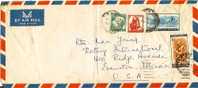 INDIA 1969 COVER WITH 4 STAMPS TO USA AND NICE ROCKFORD ILLINOIS CANCELLATION ON REVERSE (2 SCANS) - Covers & Documents