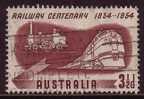 1954 - Australian Centenary Railways 3.5d LOCOMOTIVES Stamp FU - Oblitérés