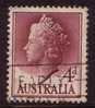 1955 - Australian Queen Elizabeth Definitive Issue 4d LAKE Stamp FU - Gebruikt