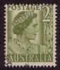 1950-1951 - Australian George VI Definitives 2d Green ELIZABETH Stamp FU - Used Stamps
