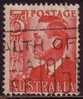 1950-1951 - Australian George VI Definitives 3d Red GEORGE Stamp FU - Gebraucht