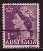 1953 - Australian Queen Elizabeth II 1d PURPLE Stamp FU - Gebruikt