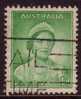 1937-1938 - Australian Australian George VI Definitives 1d Green ELIZABETH Stamp FU - Gebruikt