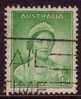 1937-1938 - Australian Australian George VI Definitives 1d Green ELIZABETH Stamp FU - Oblitérés