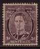 1937-1938 - Australian Australian George VI Definitives 3d Brown GEORGE Stamp FU - Oblitérés