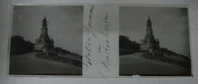 OLD GLASS PHOTO STEREOSCOPIC POSITIVE - Monument Germania In Bad Düben - MEASURE 10,5 X 4,3 CMS. - Bad Dueben