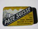 Boite En Fer " Pate Suisse " Pectorale, Antiseptique, Agréable A La Sève De Pin & A L Eucalyptus - Cajas
