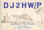 GERMANY DEUTSCHLAND STUTTGART QSL Radio POSTCARD - Frequency CX2bT - SHIP - Radio
