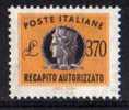 Italia - Recapito Autorizzato L. 370 - Nuovo ** - Express/pneumatic Mail