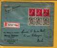 420+528 Op Aangetekende Brief Met Stempel BRUSSEL (VK) - 1936-1957 Offener Kragen