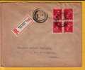 KP22 Op Aangetekende  Brief Met Stempel BRUSSEL (VK) - 1936-1957 Open Kraag