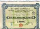 - BANQUE COLONIALE D´ETUDES ET D´ENTREPRISES MUTUELLES . ACTION DE 500F - Banque & Assurance