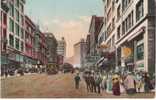Second Avenue Animated Street Scene, Seattle WA, On C1910s Vintage Postcard, Street Car, Business Signs - Seattle