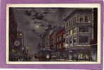 Main Street North From Hillman St. At Night, Springfield MA. 1910-20s - Springfield