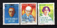 Brasil 1993 YT2141-43 ** Literatura: Mario De Andrade (1893-1945), Alceu Tristao (1893-1983), Gilka Machado (1893-1980) - Neufs