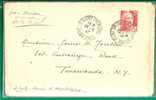 FRANCE - 1947 COVER - Type Marianne De Gandon - Yvert # 729 - Seul Sur Lettre -  From  LE HAVRE To TONAWANDA - NY - 1945-54 Marianne De Gandon