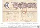 England-Belge / Belgium Perfin/Perfore, Registered Postal Stationery Cover 1887 - Perforadas