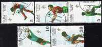 Fußball-WM Italien 1990 Kuba 3356-60 Plus ZD-Streifen O 2€ Fussball Ball-Dribbling Sport Set Soccer Se-tenant Of America - Fußball-Amerikameisterschaft