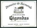 Etiquette Vin Côtes-du-Rhône : Domaine De Sarmends, Gigondas (84) Madame Cartier - Côtes Du Rhône