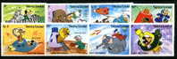 SIERRA LEONE ARK SPACE FANTASY DISNEY CARTOON UFO 8V SPACE  ANIMALS MINT - Europa