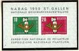 SWITZERLAND - 1959 Souvenir Sheet NABAG 1959 St. GALLEN - Yvert # 16 - Zumstein # 38 - MINT (NH) - Bloques & Hojas