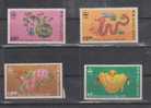 Hong Kong 1989, Chine New Year, Year Of The Snakes, MNH, Full Set, Reptiles - Unused Stamps