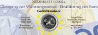1.EURO-Münze Zu 10€ In Deutschland Numisblatt NB1/2002 Mit 2234 10-KB SST 40€ Währungsunion Bf Document Sheet Of Germany - Alemania