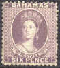 Bahamas #10 (SG #19) Mint Hinged 6p Victoria From 1862 W/APS Certificate - 1859-1963 Crown Colony