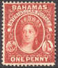 Bahamas #17 Variety (SG #34) Mint Hinged 1p Victoria From 1863 W/APS Certificate - 1859-1963 Crown Colony