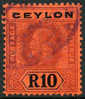 Ceylon #213 Used 10R King George V From 1912 - Ceylan (...-1947)