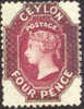 Ceylon #50b (SG #52) Mint Hinged 4p Victoria From 1863-67 - Ceylan (...-1947)