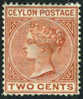 Ceylon #85 (SG#146) Mint Hinged 2c Victoria From 1883 - Ceilán (...-1947)