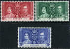 Ceylon #275-77 Mint Hinged Coronation Issue From 1937 - Ceilán (...-1947)