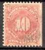 United States Postage Due 1895 Mi. 26   10 C Numbers Ziffern Chiffre 3-sided Perf. - Postage Due