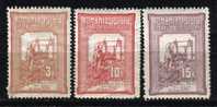 Rumänien; 1896; Michel 165 + 167/8 *; Die Königin Am Webstuhl; 165 Mit Eckfehler - Unused Stamps