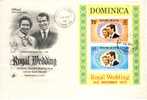 1973 Dominica Cachet  FDC Commemorating The Royal Wedding Of Princess Anne & Captain Mark Phillips - Dominica (1978-...)