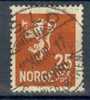 Norway 1927 Mi. 126 A  25 Ø Wappenlöwe Lion W. Axe Deluxe OSLO GRÜNERLØKKEN Cancel 1928 !! - Gebruikt