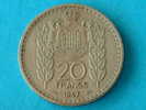 1947 - 20 FR. / KM 124 ( For Grade, Please See Photo ) ! - 1922-1949 Louis II